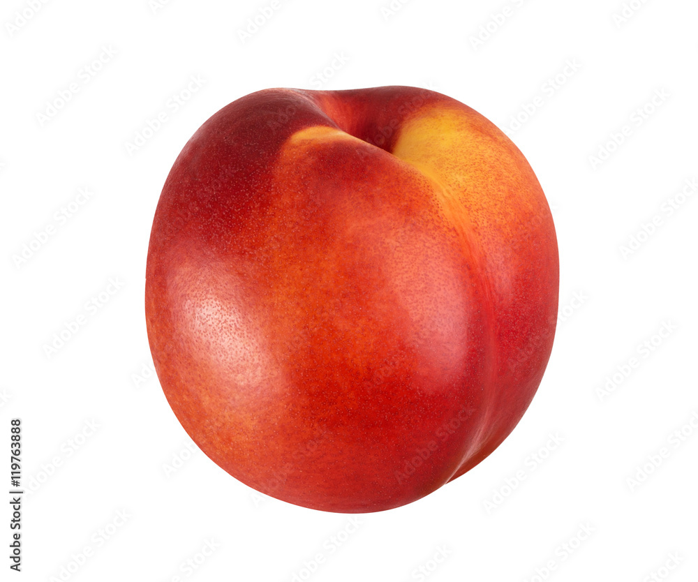One nectarine isolated on white