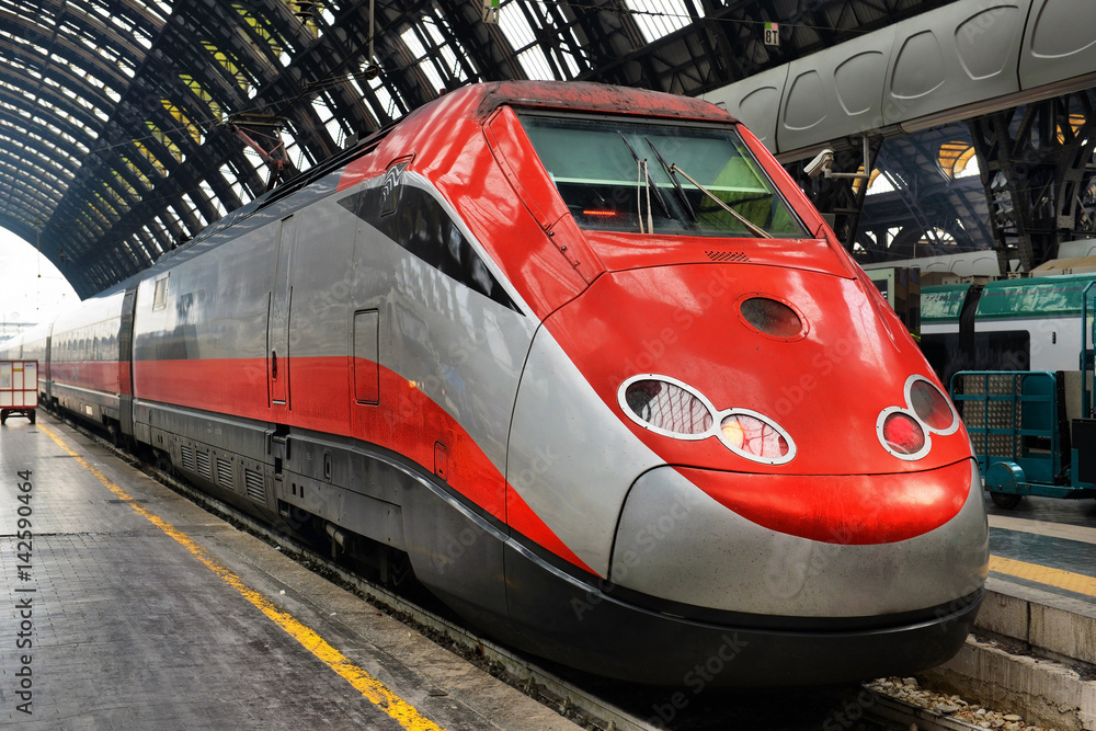 high-speed train at the railway station