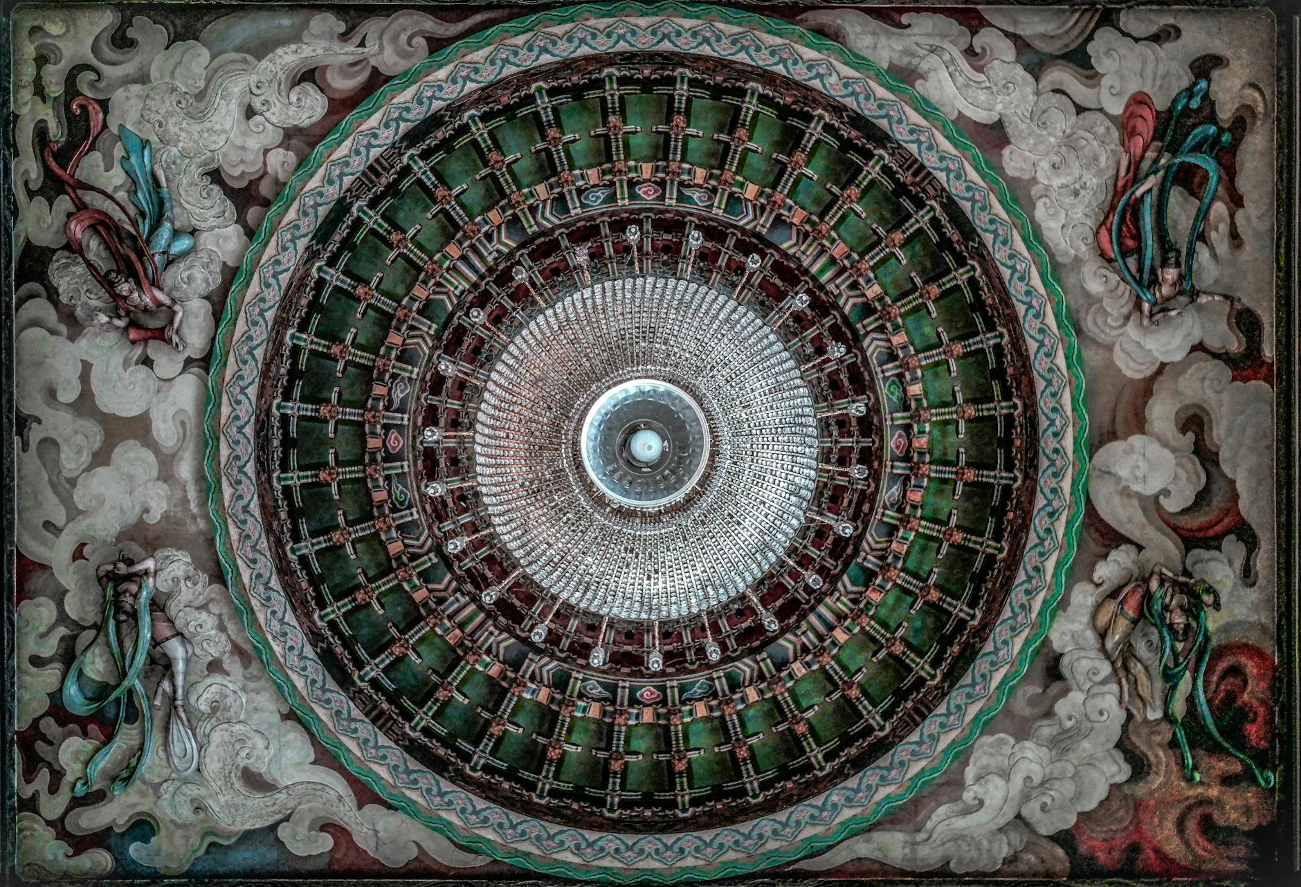 round green and gray artwork