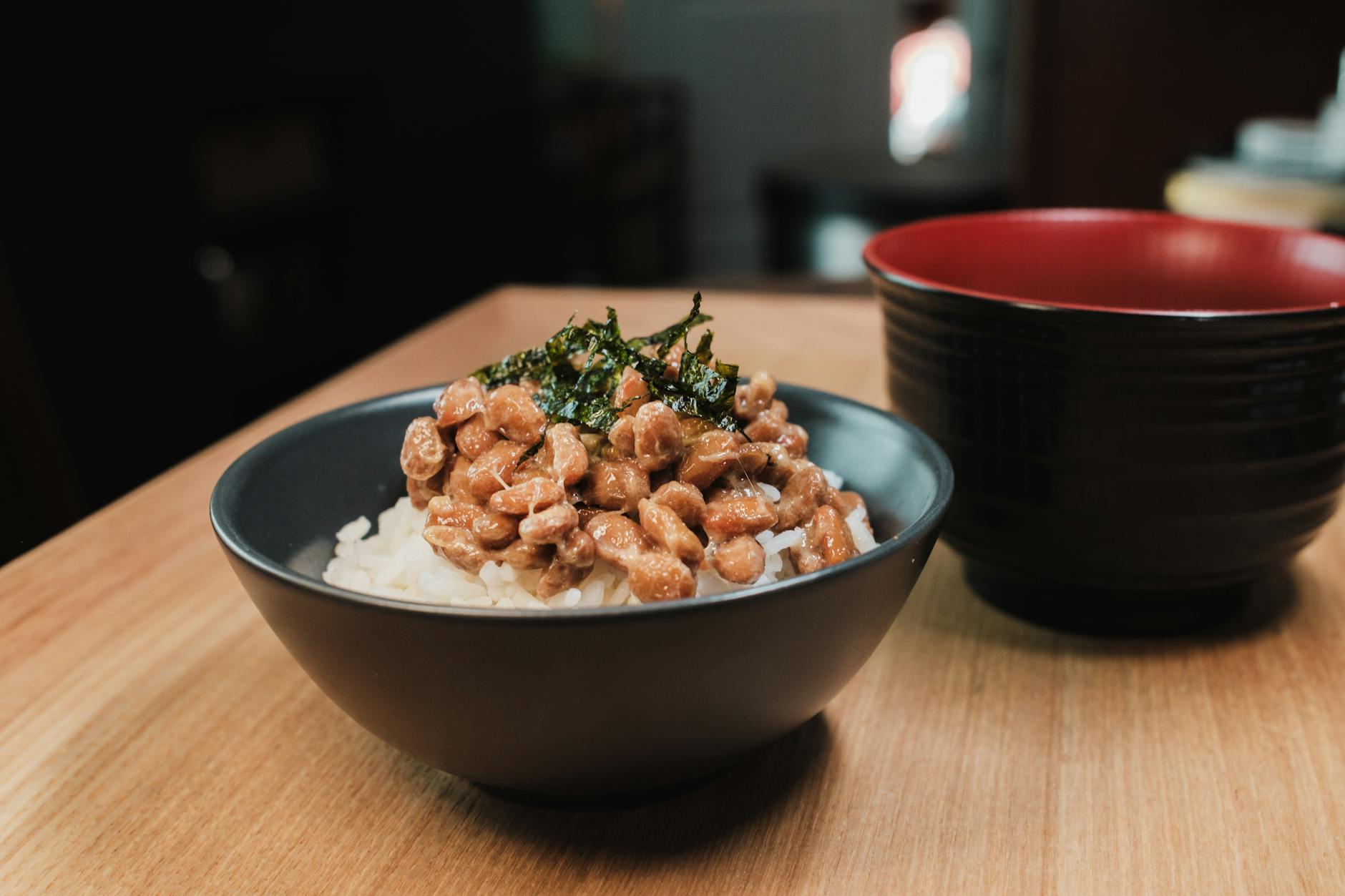 traditional japanese natto breakfast bowl