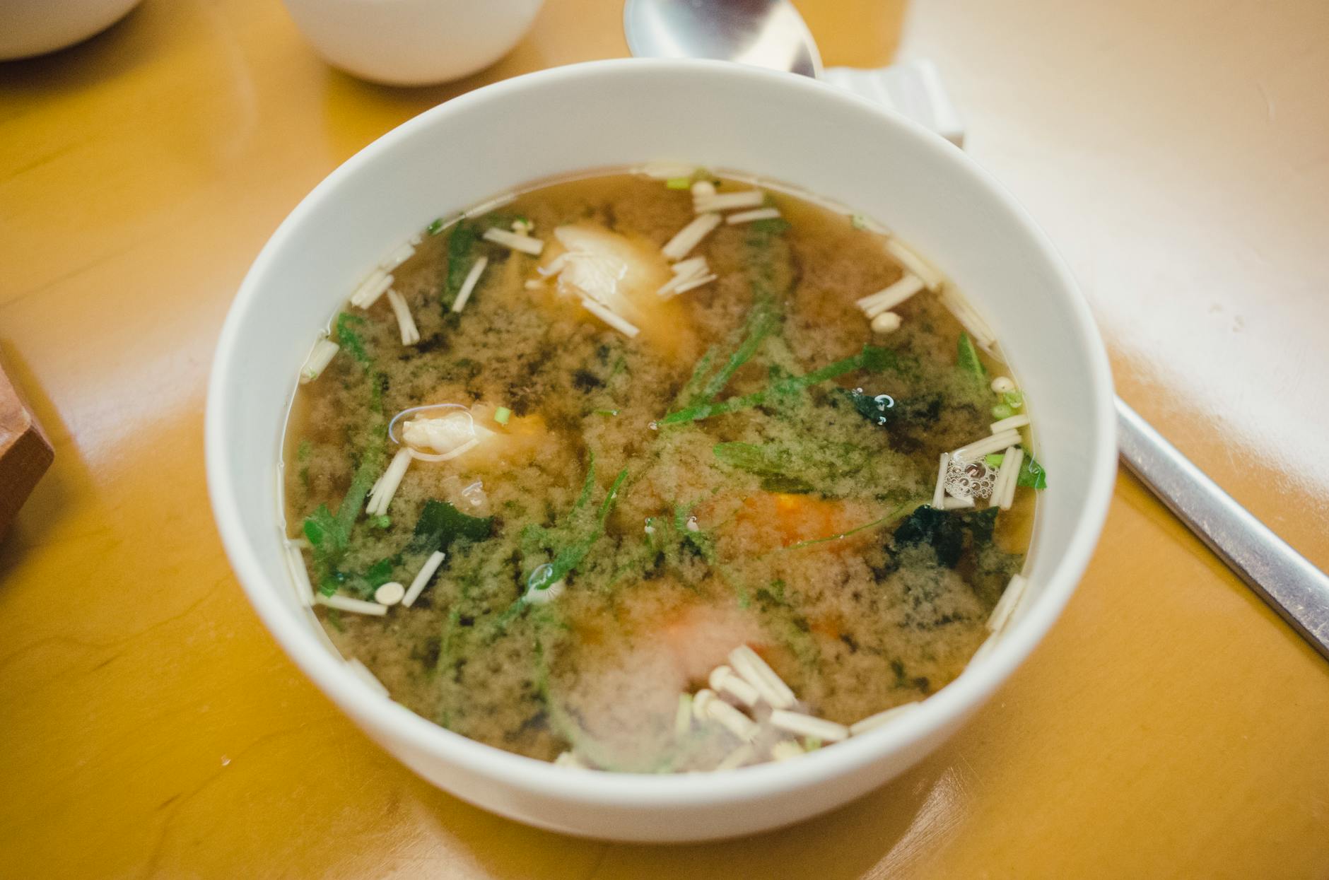 close up of a bowl of soup