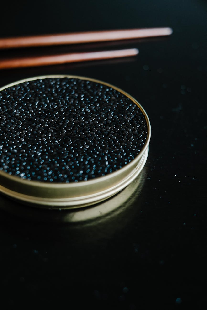 close up of caviar