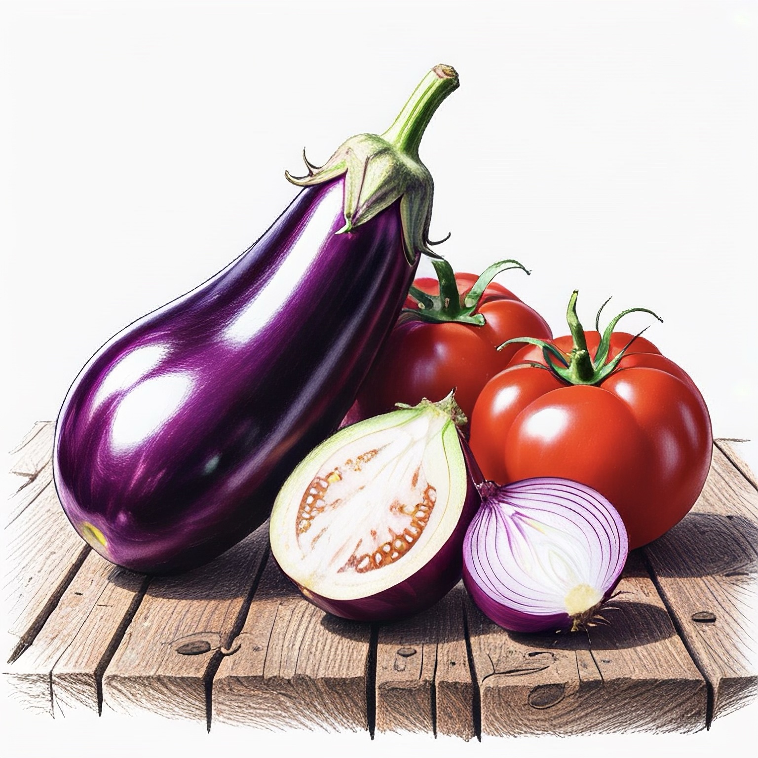 Aubergine, tomato & onion fermented