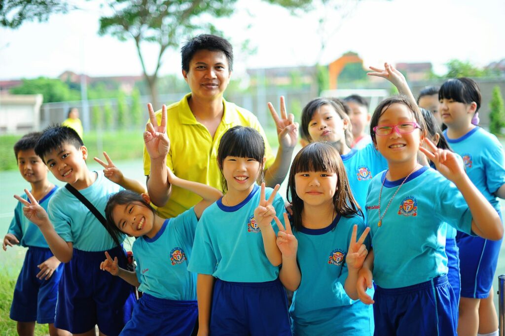 portrait of a group of school children