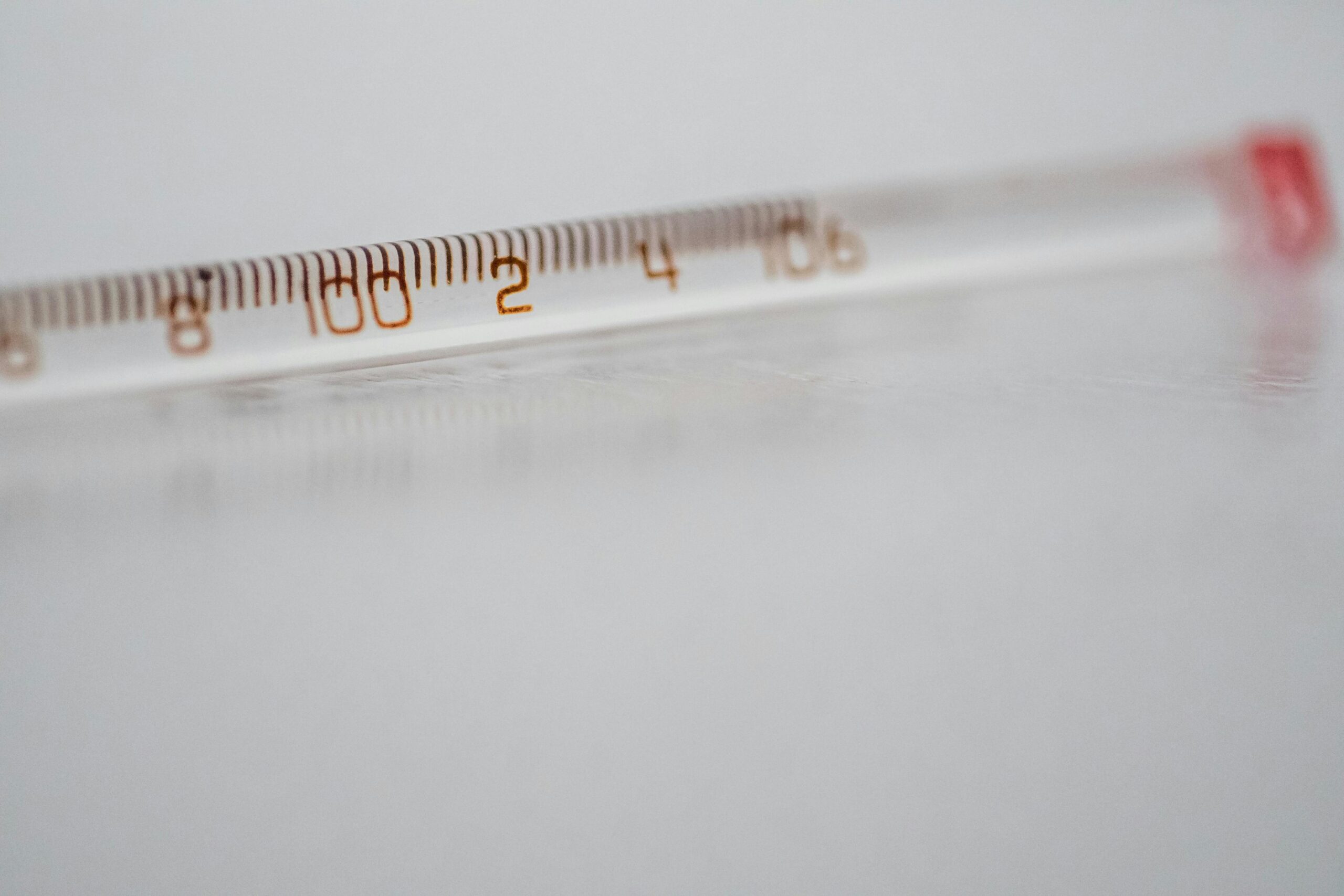Close up shot of a thermometer
